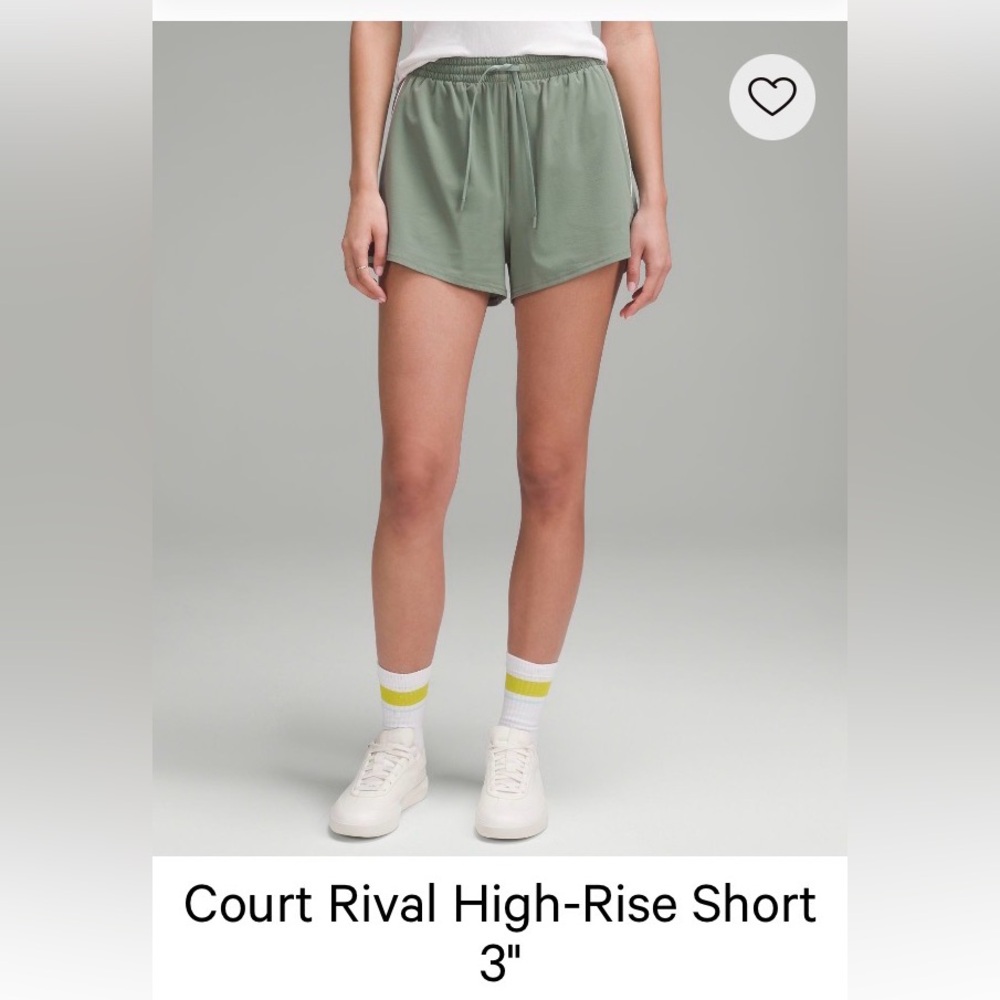 lululemon athletica Court Rival High-Rise Shorts in Sage Green